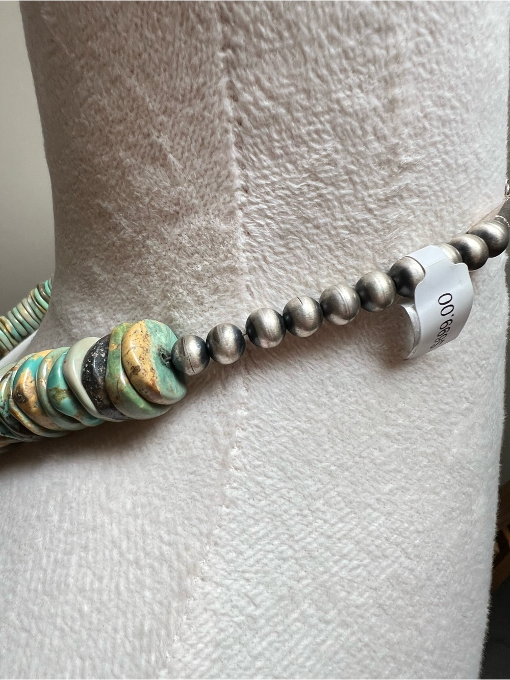 Native American Navajo Royston Turquoise Disc Bead Necklace 20” NWT - Picture 4 of 9